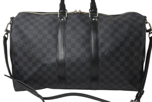 LOUISVUITTON ルイヴィトン キーポルバンドリエール45 ボストンバッグ N41418 ダミエグラフィット ブラック 美品 中古 4c076501
