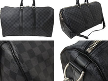 Load image into Gallery viewer, LOUISVUITTON ルイヴィトン キーポルバンドリエール45 ボストンバッグ N41418 ダミエグラフィット ブラック 美品 中古 4c076501