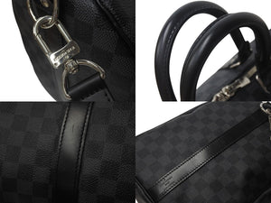 LOUISVUITTON ルイヴィトン キーポルバンドリエール45 ボストンバッグ N41418 ダミエグラフィット ブラック 美品 中古 4c076501