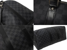 Load image into Gallery viewer, LOUISVUITTON ルイヴィトン キーポルバンドリエール45 ボストンバッグ N41418 ダミエグラフィット ブラック 美品 中古 4c076501