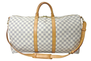 LOUIS VUITTON ルイヴィトン ボストンバッグ N41429 キーポルバンドリエール55 ベージュ ダミエアズール 美品 中古 4c076506