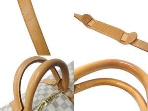 LOUIS VUITTON ルイヴィトン ボストンバッグ N41429 キーポルバンドリエール55 ベージュ ダミエアズール 美品 中古 4c076506