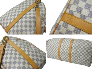 LOUIS VUITTON ルイヴィトン ボストンバッグ N41429 キーポルバンドリエール55 ベージュ ダミエアズール 美品 中古 4c076506