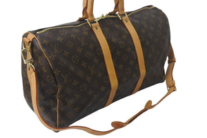 LOUIS VUITTON ルイヴィトン ボストンバッグ M41418 キーポルバンドリエール45 ブラウン PVC ヌメ革 ゴールド金具 良品 中古 4c076510