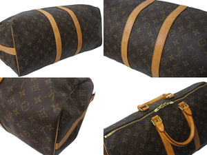 LOUIS VUITTON ルイヴィトン ボストンバッグ M41418 キーポルバンドリエール45 ブラウン PVC ヌメ革 ゴールド金具 良品 中古 4c076510