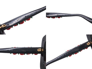 DOLCE & GABBANA ドルチェアンドガッバーナ サングラス ローズ 薔薇 DG4253 ブラック レッド プラスチック 50□27 140 良品 中古 4c076527