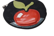 画像をギャラリービューアに読み込む, LOUIS VUITTON ルイヴィトン モノグラムサテン コントドゥフェ コインケース M92272 ブラック リンゴ 財布 小物 美品 中古 4c076540