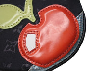 画像をギャラリービューアに読み込む, LOUIS VUITTON ルイヴィトン モノグラムサテン コントドゥフェ コインケース M92272 ブラック リンゴ 財布 小物 美品 中古 4c076540