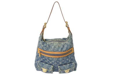 LOUIS VUITTON ルイヴィトン バギーGM ショルダーバッグ M95048 モノグラムデニム ブルー ベージュ 美品 中古 4c076459