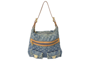 LOUIS VUITTON ルイヴィトン バギーGM ショルダーバッグ M95048 モノグラムデニム ブルー ベージュ 美品 中古 4c076459