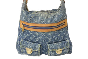 LOUIS VUITTON ルイヴィトン バギーGM ショルダーバッグ M95048 モノグラムデニム ブルー ベージュ 美品 中古 4c076459