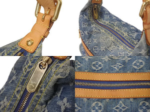 LOUIS VUITTON ルイヴィトン バギーGM ショルダーバッグ M95048 モノグラムデニム ブルー ベージュ 美品 中古 4c076459