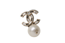 Load image into Gallery viewer, CHANEL シャネル ココマーク ピアス ぶら下がり アクセサリー A16V GP ラインストーン パール ゴールド 5.4g 美品 中古 4c076562