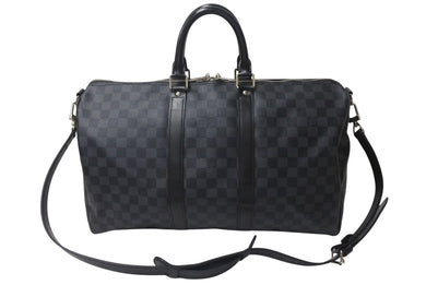 LOUISVUITTON ルイヴィトン キーポルバンドリエール45 ボストンバッグ N41418 ダミエグラフィット ブラック 美品 中古 4c076503
