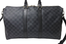Load image into Gallery viewer, LOUISVUITTON ルイヴィトン キーポルバンドリエール45 ボストンバッグ N41418 ダミエグラフィット ブラック 美品 中古 4c076503