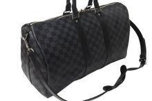 Load image into Gallery viewer, LOUISVUITTON ルイヴィトン キーポルバンドリエール45 ボストンバッグ N41418 ダミエグラフィット ブラック 美品 中古 4c076503