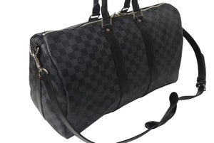 LOUISVUITTON ルイヴィトン キーポルバンドリエール45 ボストンバッグ N41418 ダミエグラフィット ブラック 美品 中古 4c076503
