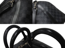 Load image into Gallery viewer, LOUISVUITTON ルイヴィトン キーポルバンドリエール45 ボストンバッグ N41418 ダミエグラフィット ブラック 美品 中古 4c076503