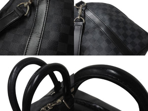 LOUISVUITTON ルイヴィトン キーポルバンドリエール45 ボストンバッグ N41418 ダミエグラフィット ブラック 美品 中古 4c076503