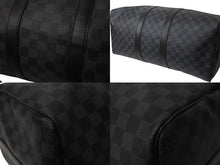 Load image into Gallery viewer, LOUISVUITTON ルイヴィトン キーポルバンドリエール45 ボストンバッグ N41418 ダミエグラフィット ブラック 美品 中古 4c076503