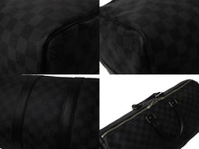 Load image into Gallery viewer, LOUISVUITTON ルイヴィトン キーポルバンドリエール45 ボストンバッグ N41418 ダミエグラフィット ブラック 美品 中古 4c076503