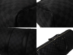 LOUISVUITTON ルイヴィトン キーポルバンドリエール45 ボストンバッグ N41418 ダミエグラフィット ブラック 美品 中古 4c076503