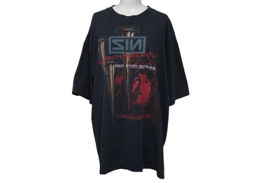 VINTAGE ヴィンテージ 90's SIN Ten Inch Spikes ナインインチネイルズサンプリング Tシャツ サイズXL ブラック 古着 美品 中古 4c075767 