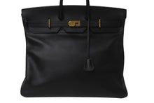 Load image into Gallery viewer, HERMES エルメス ハンドバッグ オータクロア50 ブラック アルデンヌ ブロンズ金具 ○X刻印 中古 4c076580