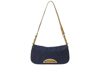 Christian Dior クリスチャンディオール ワンショルダーバッグ MA1929 デニム レザー インディゴブルー ゴールド金具 美品 中古 4c076638