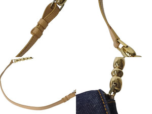 Christian Dior クリスチャンディオール ワンショルダーバッグ MA1929 デニム レザー インディゴブルー ゴールド金具 美品 中古 4c076638