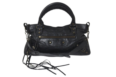 BALENCIAGA バレンシアガ シティ 2WAYハンドバッグ ワンショルダーバッグ 103208 ブラック レザー アンティークゴールド 美品 中古 4c076640