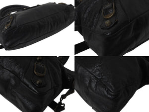 BALENCIAGA バレンシアガ シティ 2WAYハンドバッグ ワンショルダーバッグ 103208 ブラック レザー アンティークゴールド 美品 中古 4c076640