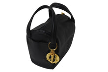 Load image into Gallery viewer, CHRISTIAN DIOR クリスチャンディオール ハンドバッグ ロゴ チャーム イタリア製 レザー ブラック ゴールド金具 美品 中古 4c076641