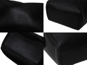 CHRISTIAN DIOR クリスチャンディオール ハンドバッグ ロゴ チャーム イタリア製 レザー ブラック ゴールド金具 美品 中古 4c076641