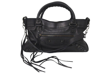 BALENCIAGA バレンシアガ ザ ファースト 2WAY ハンドバッグ ショルダーバッグ 10周年記念 103208 ブラック 美品 中古 4c076642