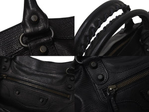 BALENCIAGA バレンシアガ ザ ファースト 2WAY ハンドバッグ ショルダーバッグ 10周年記念 103208 ブラック 美品 中古 4c076642