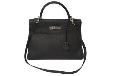 HERMES エルメス ケリー32 内縫い ヴェールグリス □F刻印 トリヨンクレマンス シルバー金具 ハンドバッグ 2WAY 中古 4c076670