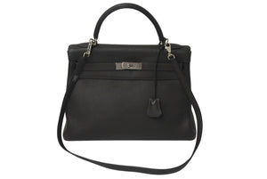 HERMES エルメス ケリー32 内縫い ヴェールグリス □F刻印 トリヨンクレマンス シルバー金具 ハンドバッグ 2WAY 中古 4c076670