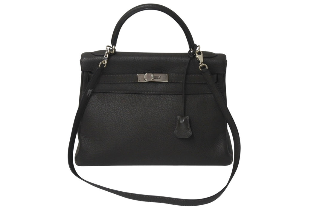 HERMES エルメス ケリー32 内縫い ヴェールグリス □F刻印 トリヨンクレマンス シルバー金具 ハンドバッグ 2WAY 中古 4c076670
