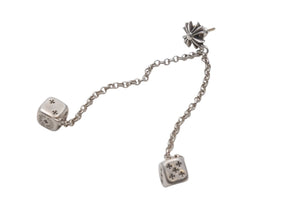 CHROME HEARTS クロムハーツ DICE DBL ダブルダイス ドロップピアス 片耳 シルバー925 重量約10.0g 美品 中古 4c076675