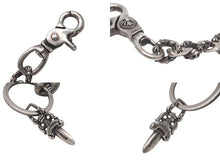 画像をギャラリービューアに読み込む, CHROME HEARTS クロムハーツ CLIP CHAIN FANCY LONG ファンシー ロングクリップ キーチェーン 8リンク ダガー 約:93.7g 美品 中古 4c076680