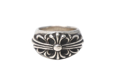 CHROME HEARTS クロムハーツ フローラルクロス リング 指輪 サイズ19号 重量約20.2g シルバー925 美品 中古 4c076684