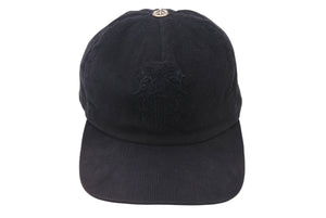 CHROME HEARTS クロムハーツ ヴァインダガー刺繍 クロスボール付き コーデュロイ トラッカー キャップ ブラック 美品 中古 4c076689