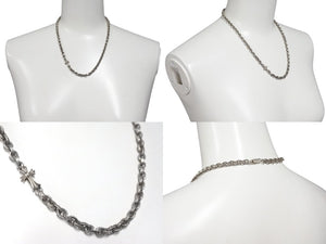 極美品 CHROME HEARTS クロムハーツ PAPER CHAIN NECKLACE ペーパーチェーン ベイビーファットクロス ネックレス 18インチ 32.3g シルバ−925 中古 4c076692