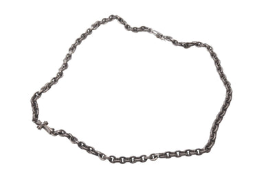極美品 CHROME HEARTS クロムハーツ PAPER CHAIN NECKLACE ペーパーチェーン ベイビーファットクロス ネックレス 18インチ 32.3g シルバ−925 中古 4c076692