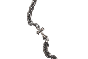 極美品 CHROME HEARTS クロムハーツ PAPER CHAIN NECKLACE ペーパーチェーン ベイビーファットクロス ネックレス 18インチ 32.3g シルバ−925 中古 4c076692