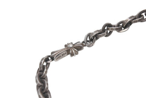 極美品 CHROME HEARTS クロムハーツ PAPER CHAIN NECKLACE ペーパーチェーン ベイビーファットクロス ネックレス 18インチ 32.3g シルバ−925 中古 4c076692