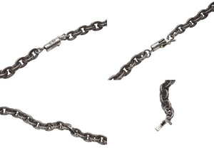 極美品 CHROME HEARTS クロムハーツ PAPER CHAIN NECKLACE ペーパーチェーン ベイビーファットクロス ネックレス 18インチ 32.3g シルバ−925 中古 4c076692