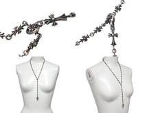 Load image into Gallery viewer, CHROME HEARTS Chrome Hearts Tiny Fat Cross Tiny E CH Plus Rosary Choke Chain Necklace, 38.5g, Excellent Condition, Pre-owned, Item Number: 4c076694 