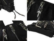 Load image into Gallery viewer, 新品未使用 CHROME HEARTS クロムハーツ JJ DEAN MINI JJディーン ミニ ハンドバッグ ライダース ブラック レザー シルバ−925 中古 4c076709